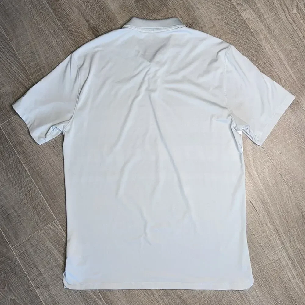 NIKE DRI-FIT Men’s Light Gray White Colorblock Short Sleeve Golf Polo Shirt